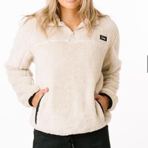 Zyia Cream Teddy 1/4 Zip Pocket Jacket